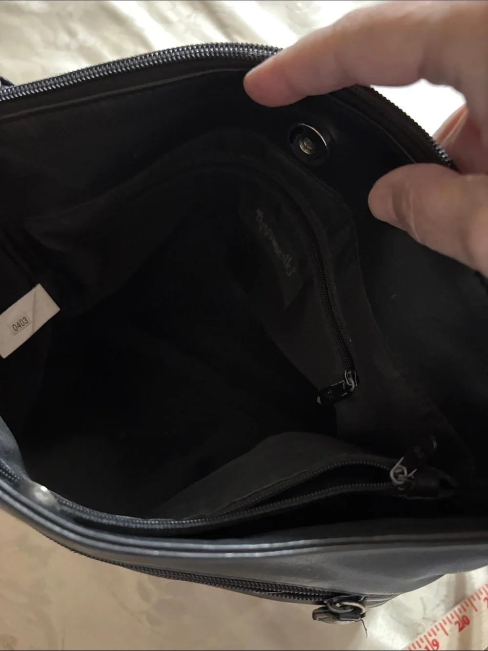 Tignanello Black Leather Crossbody Messenger Bag